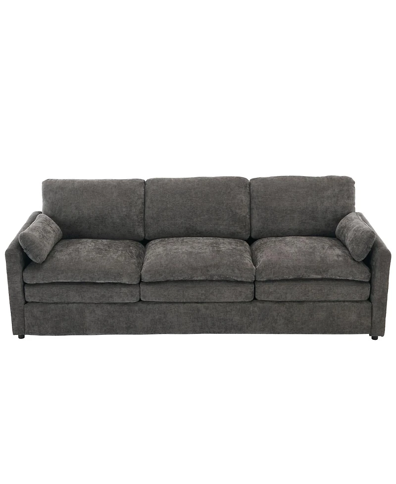 Streamdale Furniture Gray 89" Cozy Upholstered 3-Seater Oversized Comfy Cloud Sofa with Plush Double Cushions.