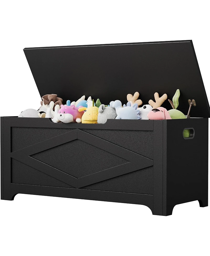 gaomon Wooden Storage Chest, Storage Bench with Safety Hinges for Entryway & Living Room