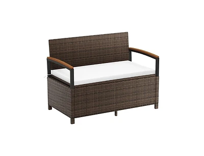 Slickblue Outdoor Deck Box Storage Bench with Padded Seat Cushion