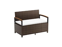 Slickblue Outdoor Deck Box Storage Bench with Padded Seat Cushion