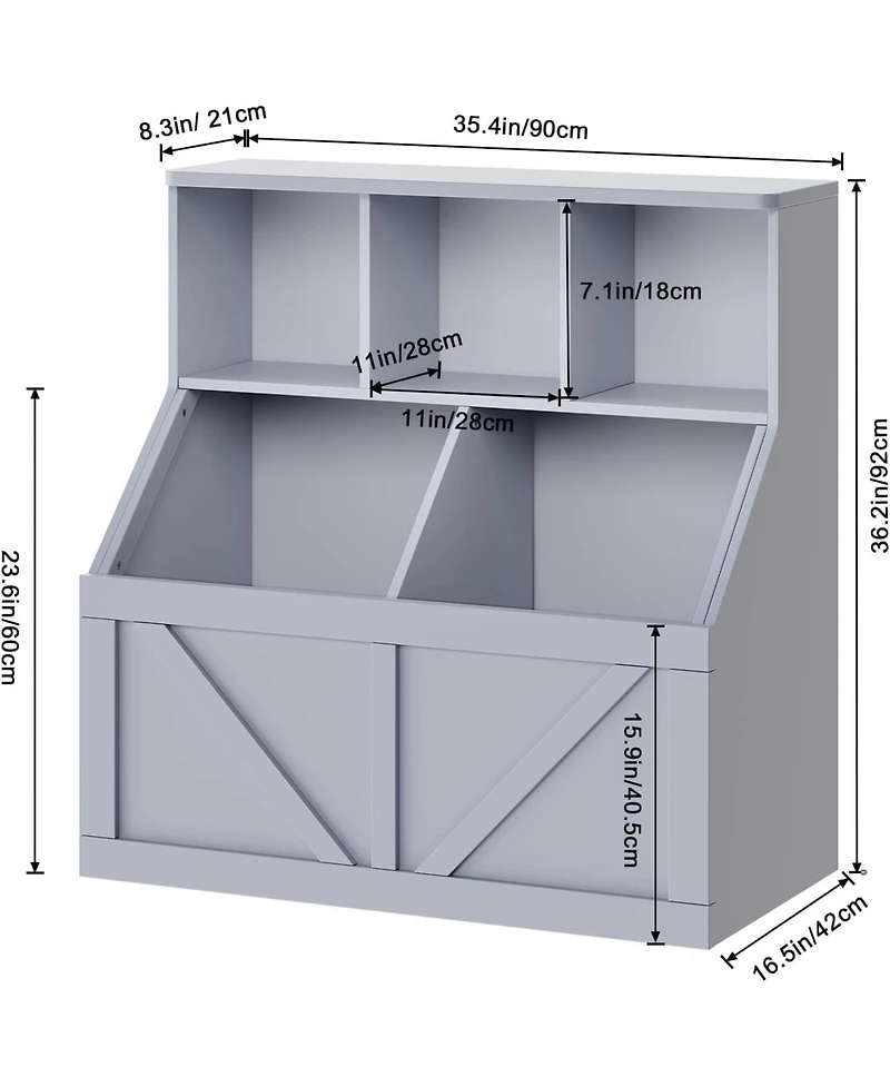 gaomon Toy Storage Organizer and Kids Bookshelf, Toddler Toy Storage Cabinet