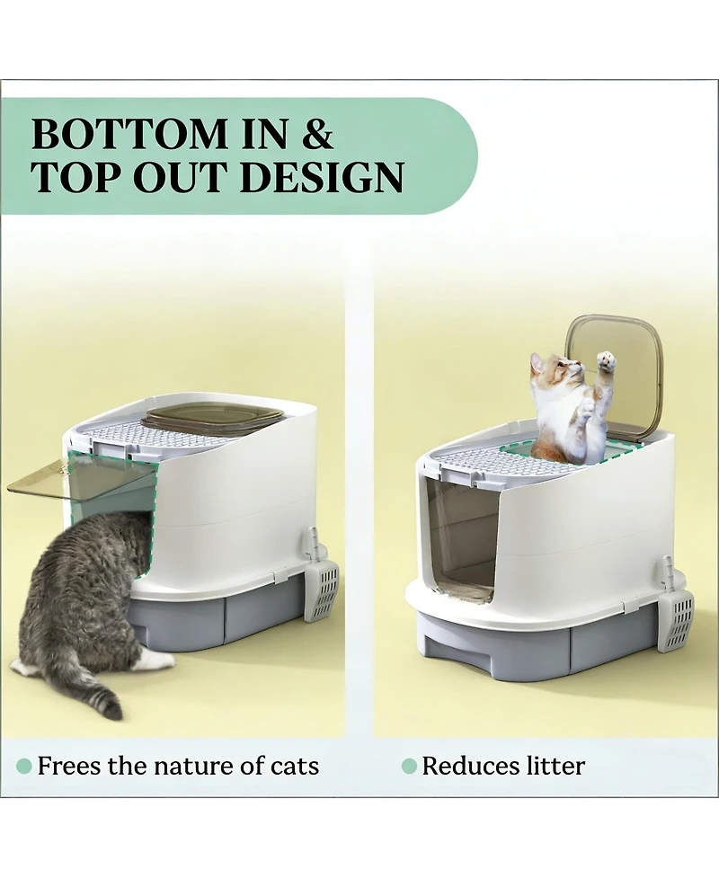 Zeus & Ruta Easy to Clean Litter Box Covered Cat Litter Box