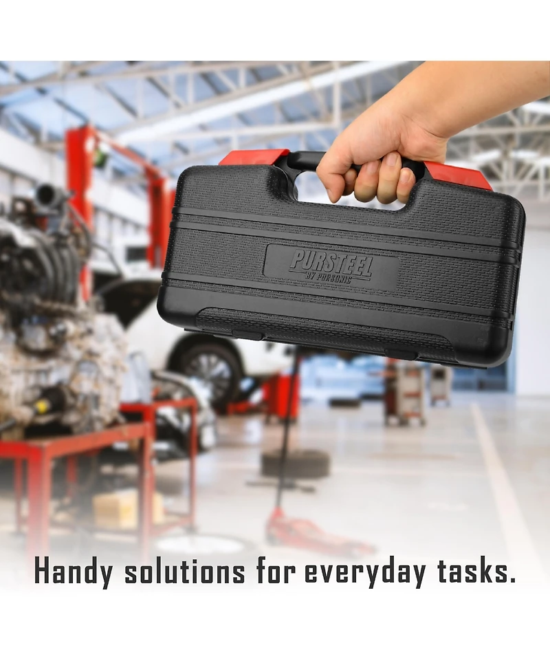 Pursonic All-in-One Home Project Powerhouse: 21V Cordless Drill, Handy Solutions 39-Piece Tool Kit, and Ultra Bright Flashlight