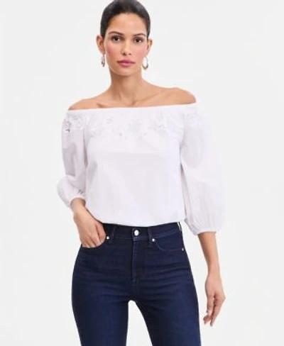I.N.C. International Concepts Womens Floral Lace Off The Shoulder Blouse Macys Exclusive