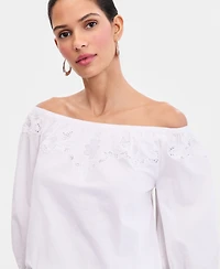 I.n.c. International Concepts Women's Floral Lace Off-The-Shoulder Blouse, Macy's Exclusive