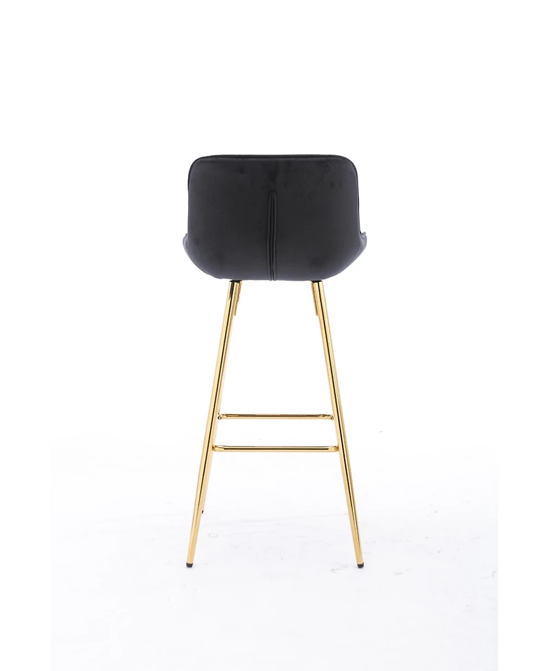 Streamdale Furniture Modern Velvet Counter Stools with Gold Legs (Set of 2)