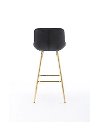 Streamdale Furniture Modern Velvet Counter Stools with Gold Legs (Set of 2)