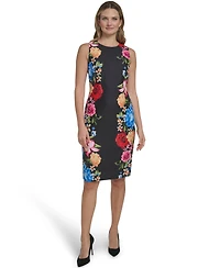 Jessica Howard Petite Sleeveless Jewel Neck Sheath Dress