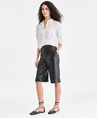 I.n.c. International Concepts Women's Faux Leather Bermuda Shorts