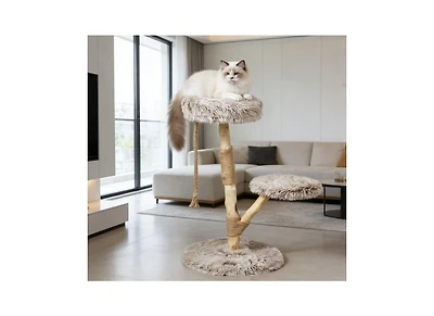 Zeus & Ruta Cat Tree Cat Tree for Indoor Cats with Wooden Scratching Posts