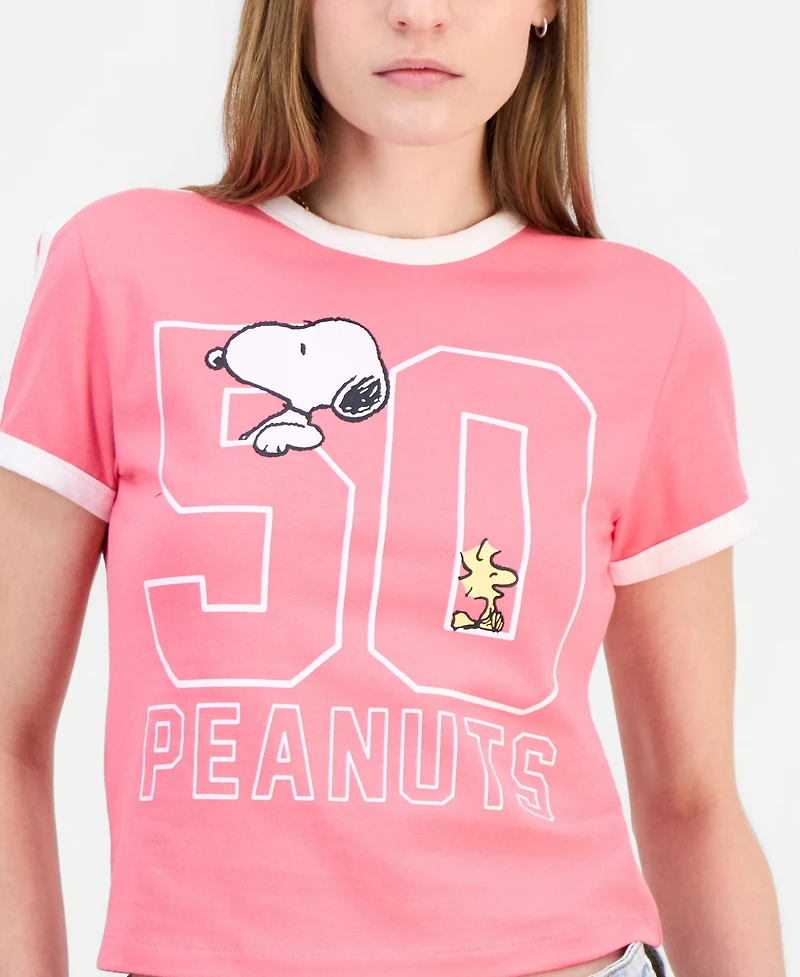 Grayson Threads, The Label Juniors' Snoopy Graphic Ringer T-Shirt
