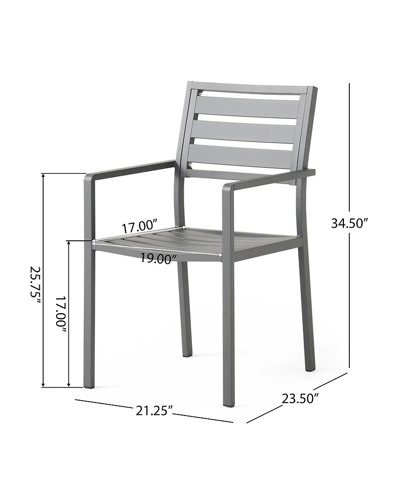 Streamdale Furniture Outdoor Modern Aluminum Dining Chair (Set of 2)