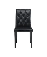 Streamdale Elegant Pu Dining Chair with Ergonomic Buckle Backrest