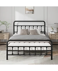 Streamdale Furniture Metal Bed Frame, Full Size, Headboard, Under Bed Storage