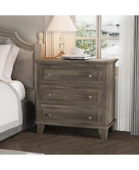 gaomon 3-Drawer Dresser, Wooden Storage Chest with Metal Handles, Modern Small Storage Cabinet