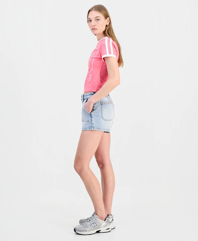 Celebrity Pink Women's Elastic Back Carpenter Shorts