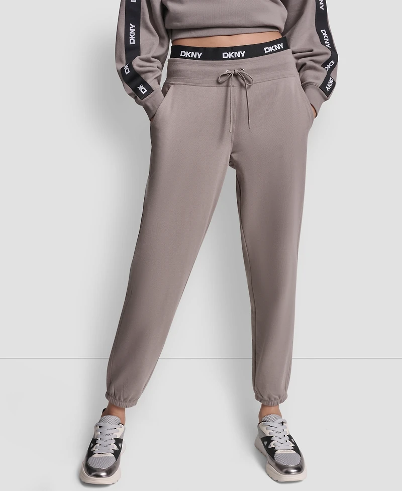 Dkny Sport Women's Classic Logo Elastic High-Rise Sweatpants
