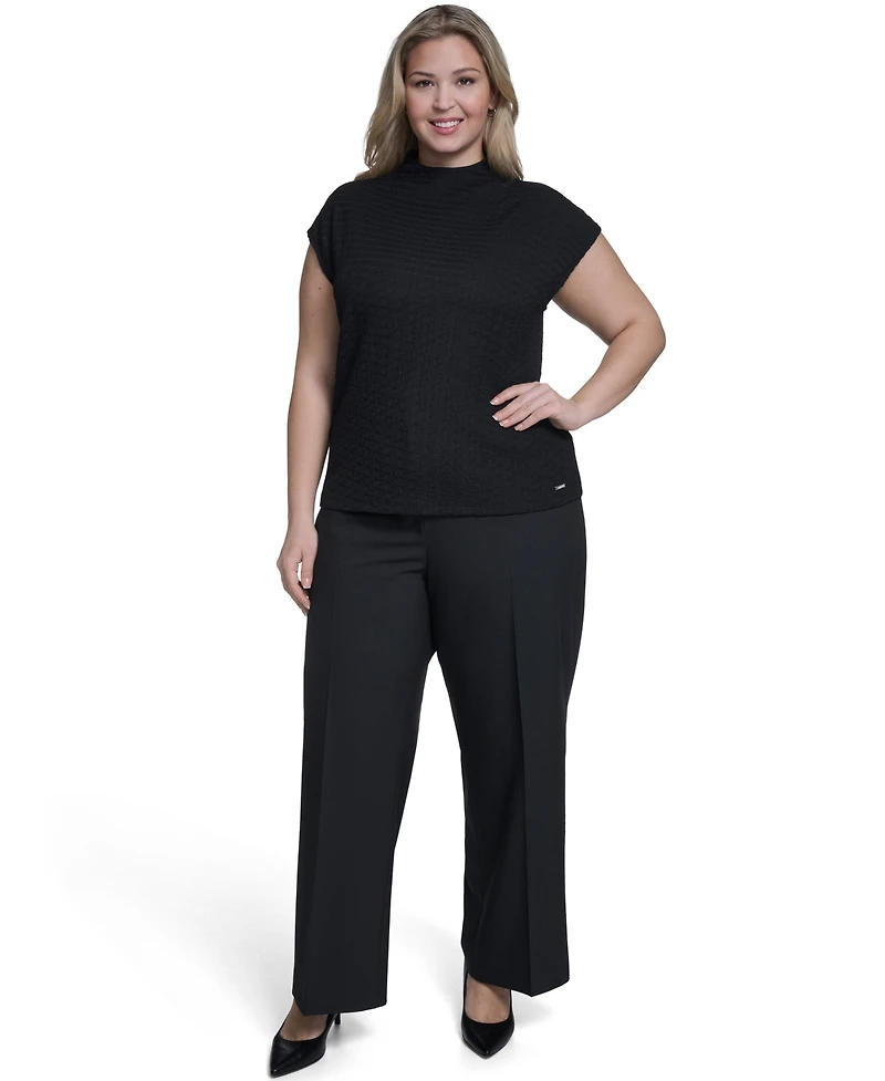 Calvin Klein Plus Knit Cap Sleeve Top