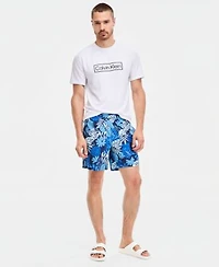 Calvin Klein Mens Short Sleeve Swim Rash Guard Quick Dry 7 Swim Trunks