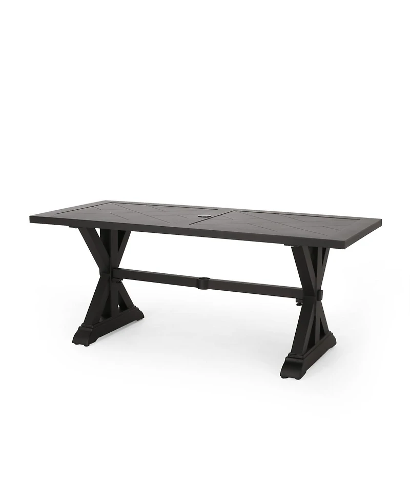 Streamdale Furniture Outdoor Dining Table, Antique Matte Black
