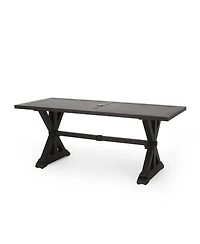 Streamdale Furniture Outdoor Dining Table, Antique Matte Black