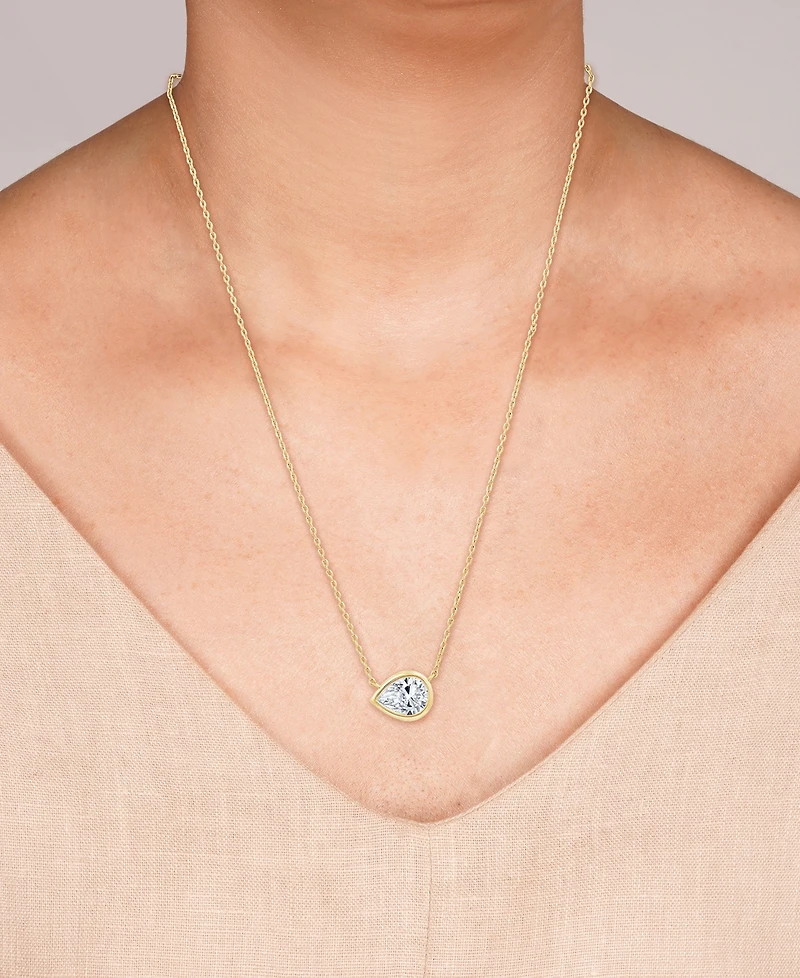 And Now This Cubic Zirconia Pear Shaped Necklace