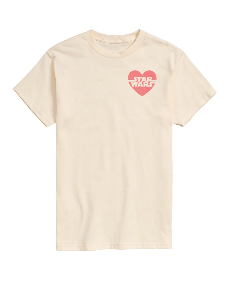 Airwaves Men's Star Wars Valentines Heart Printed Short-Sleeve Graphic T-Shirt