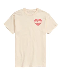 Airwaves Men's Star Wars Valentines Heart Printed Short-Sleeve Graphic T-Shirt
