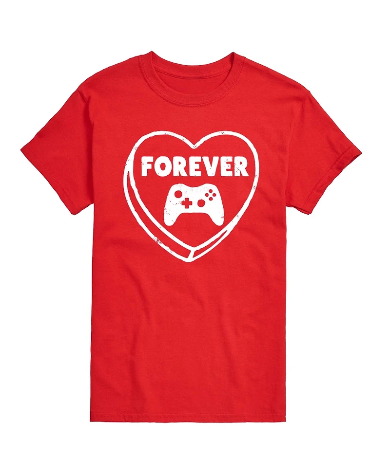 Airwaves Men's Forever Heart Video Games Printed Short-Sleeve Graphic T-Shirt