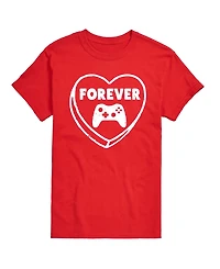 Airwaves Men's Forever Heart Video Games Printed Short-Sleeve Graphic T-Shirt