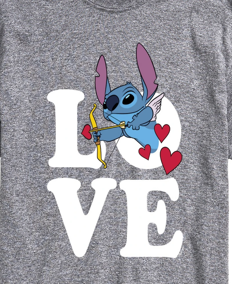 Airwaves Men's Lilo & Stitch Love Cupid Printed Short-Sleeve Graphic T-Shirt