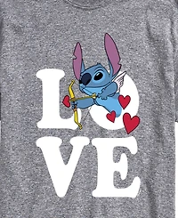 Airwaves Men's Lilo & Stitch Love Cupid Printed Short-Sleeve Graphic T-Shirt