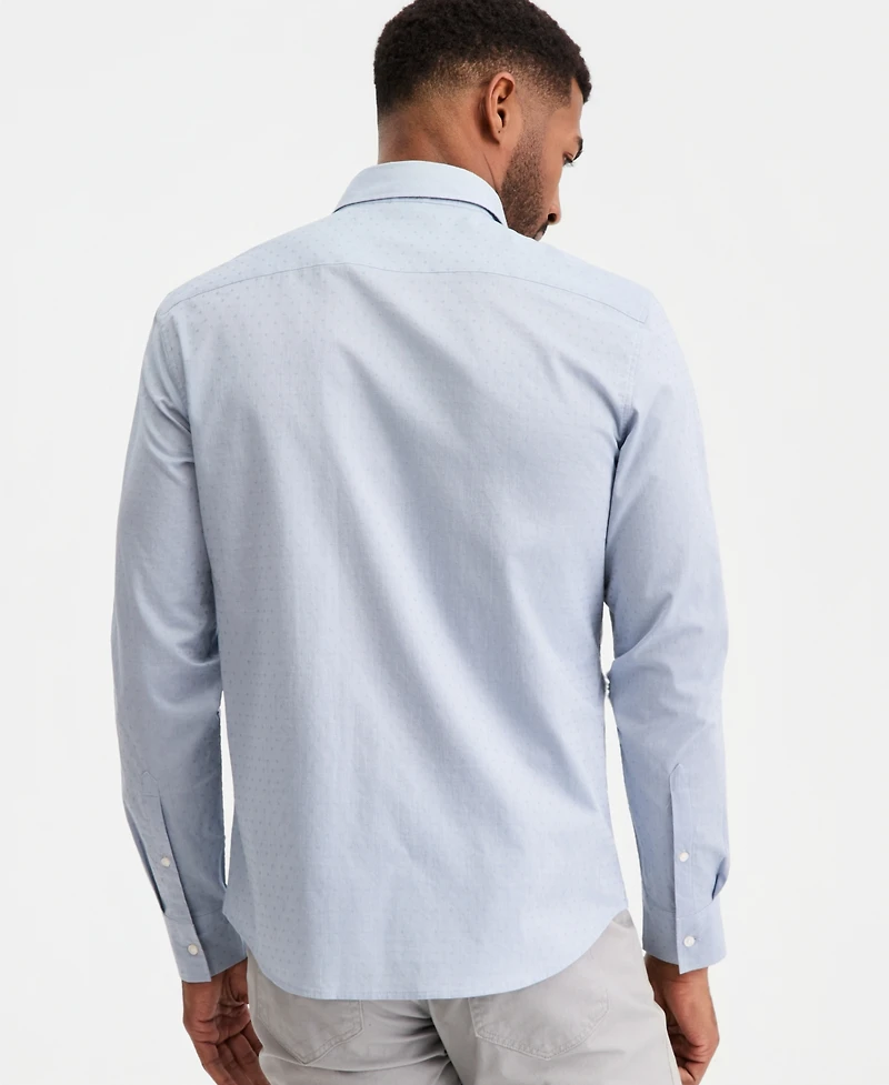 Michael Kors Men's Slim-Fit Dobby Dot Print Dress Shirt