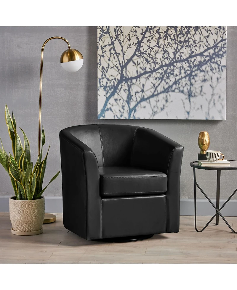 Streamdale Furniture Streamdale Corley Club Chair: Swivel Barrel Chair for Statement Seating