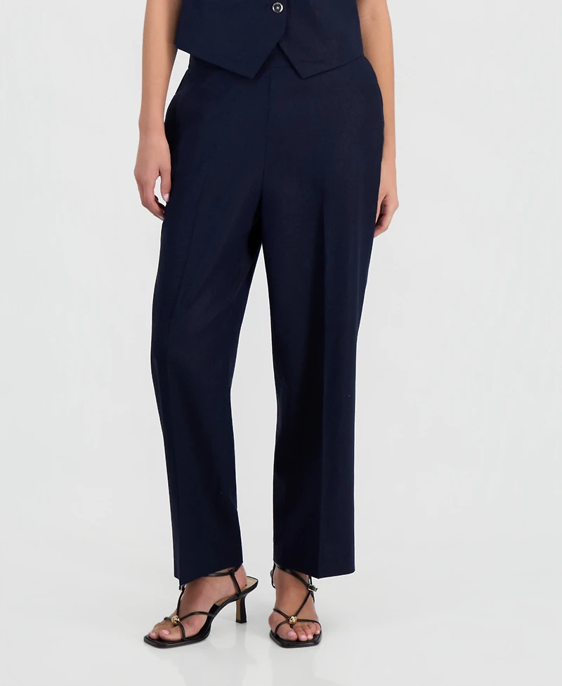 Bar Iii Women's Pull-On Linen-Blend Pants, Macy's Exclusive
