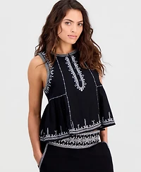 And Now This Petite Embroidered-Trim Tank Top, Macy's Exclusive