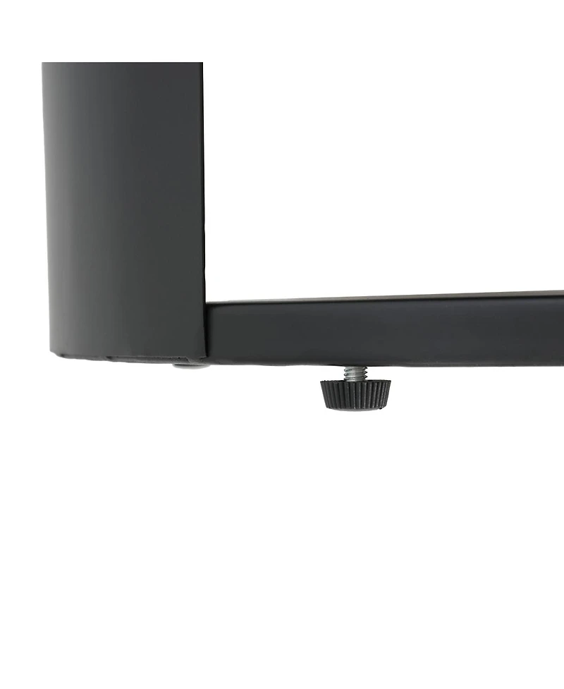 Streamdale Furniture Indoor 3-Tier Metal Round Side Table with Sliding Door Cabinet, Matte Black