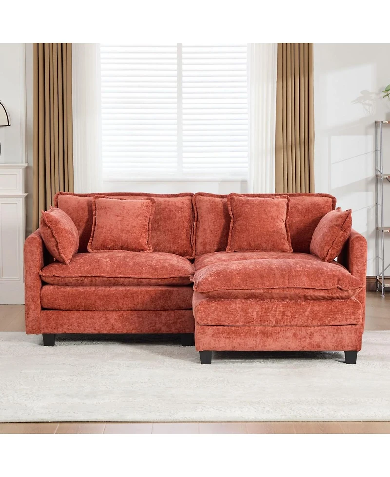 Streamdale Cloud Sofa LoveSeat (No Ottoman), Modern Sectional Couch, Orange