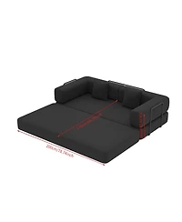 Streamdale Furniture Convertible Sleeper Sofa Bed with Pillow, Corduroy Folding Mattress Couch