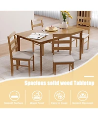 Streamdale Furniture Solid wood dining set: 5 pieces, 1 table + 4 chairs