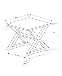 Streamdale Furniture Antique White Square Accent End Side Table Nightstand 22"x23.5"x23.5