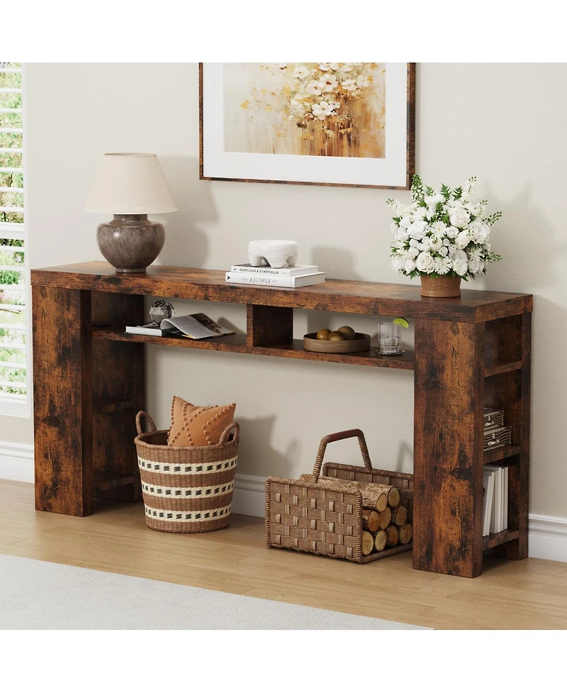 Streamdale Furniture 180cm Super Long Desk with 2AC+2USB+1TC Socket and 5 Shelves