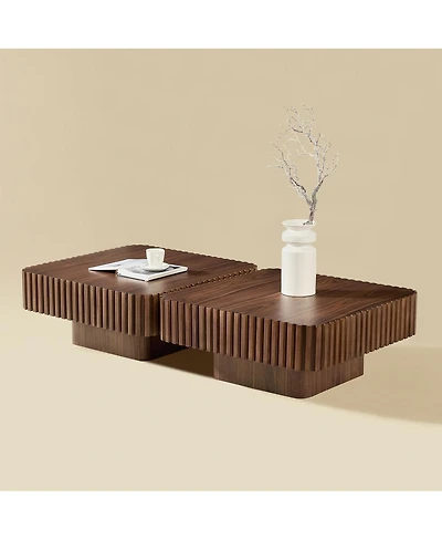 Streamdale Furniture Modern Handcraft Drum Coffee Table