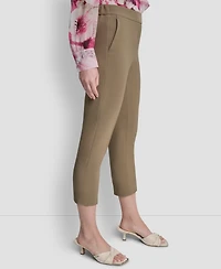 Dkny Petite Mid-Rise Elastic Back Ankle Pants