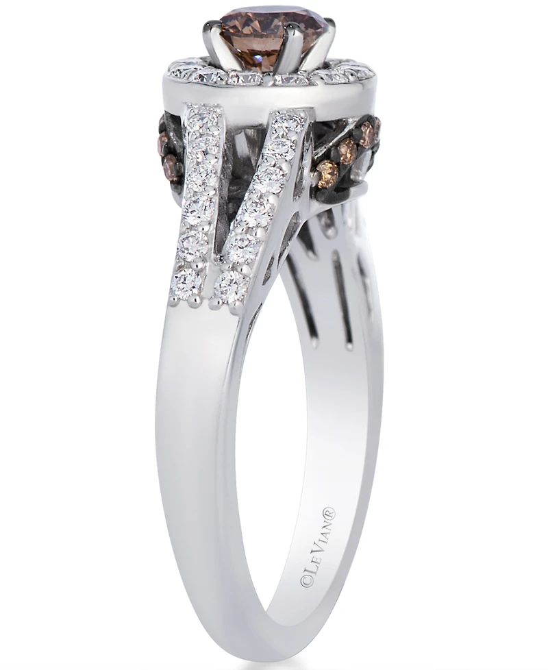Le Vian Chocolate Diamond (0.54 ct. t.w.) & Vanilla Diamond (0.45 ct. t.w.) Bridal Ring in 14k Vanilla Gold