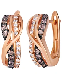 Le Vian Chocolate Diamond (0.24 ct. t.w.) & Vanilla Diamond (0.13 ct. t.w.) Earrings in 14k Strawberry Gold