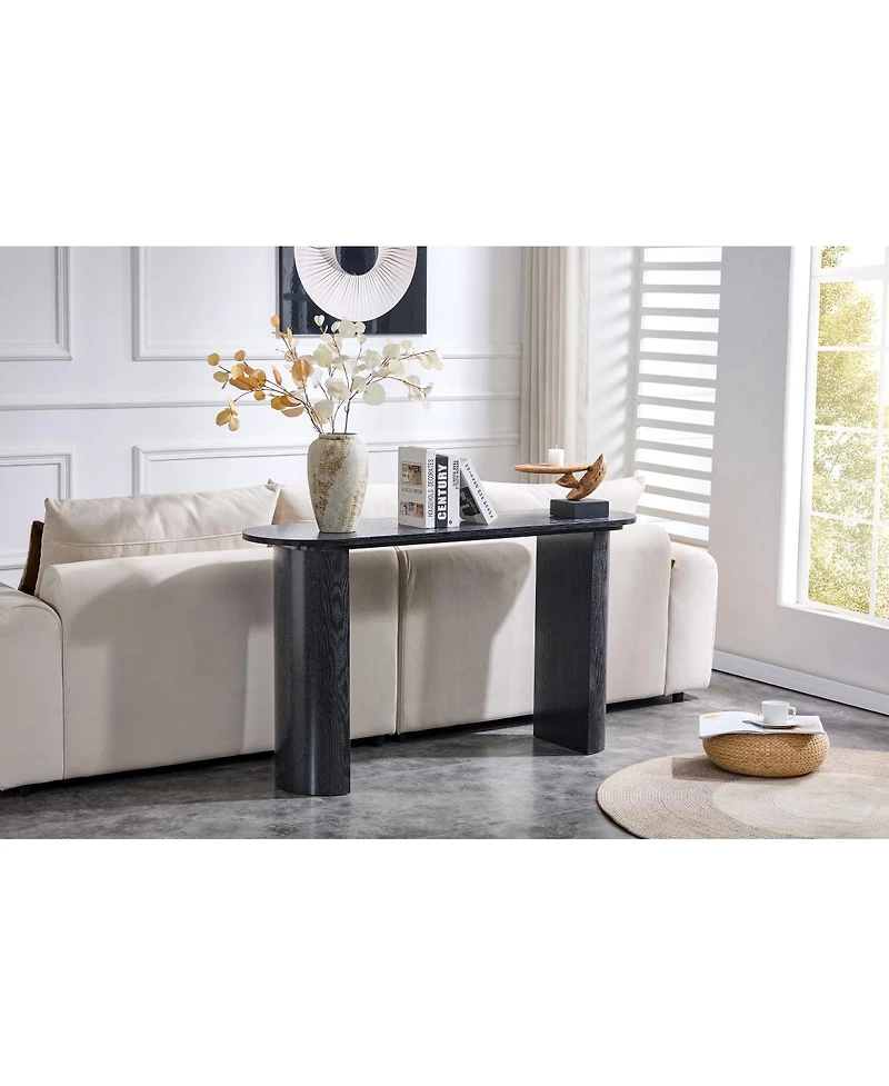 Streamdale Furniture Black curved foyer table - minimalist entrance sofa side table