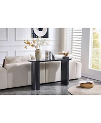 Streamdale Furniture Black curved foyer table - minimalist entrance sofa side table