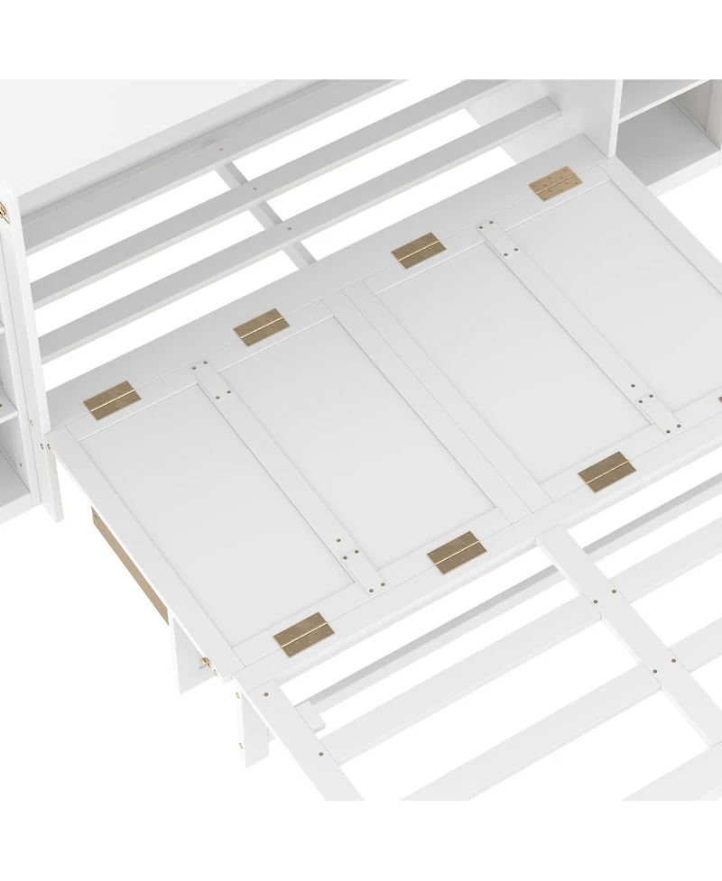 Streamdale Furniture Full-size Murphy bed with storage drawers and shelves