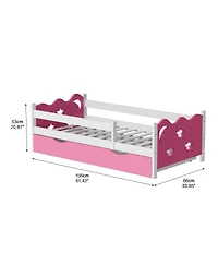 Streamdale Furniture Kids Wood Twin Bed with Drawer